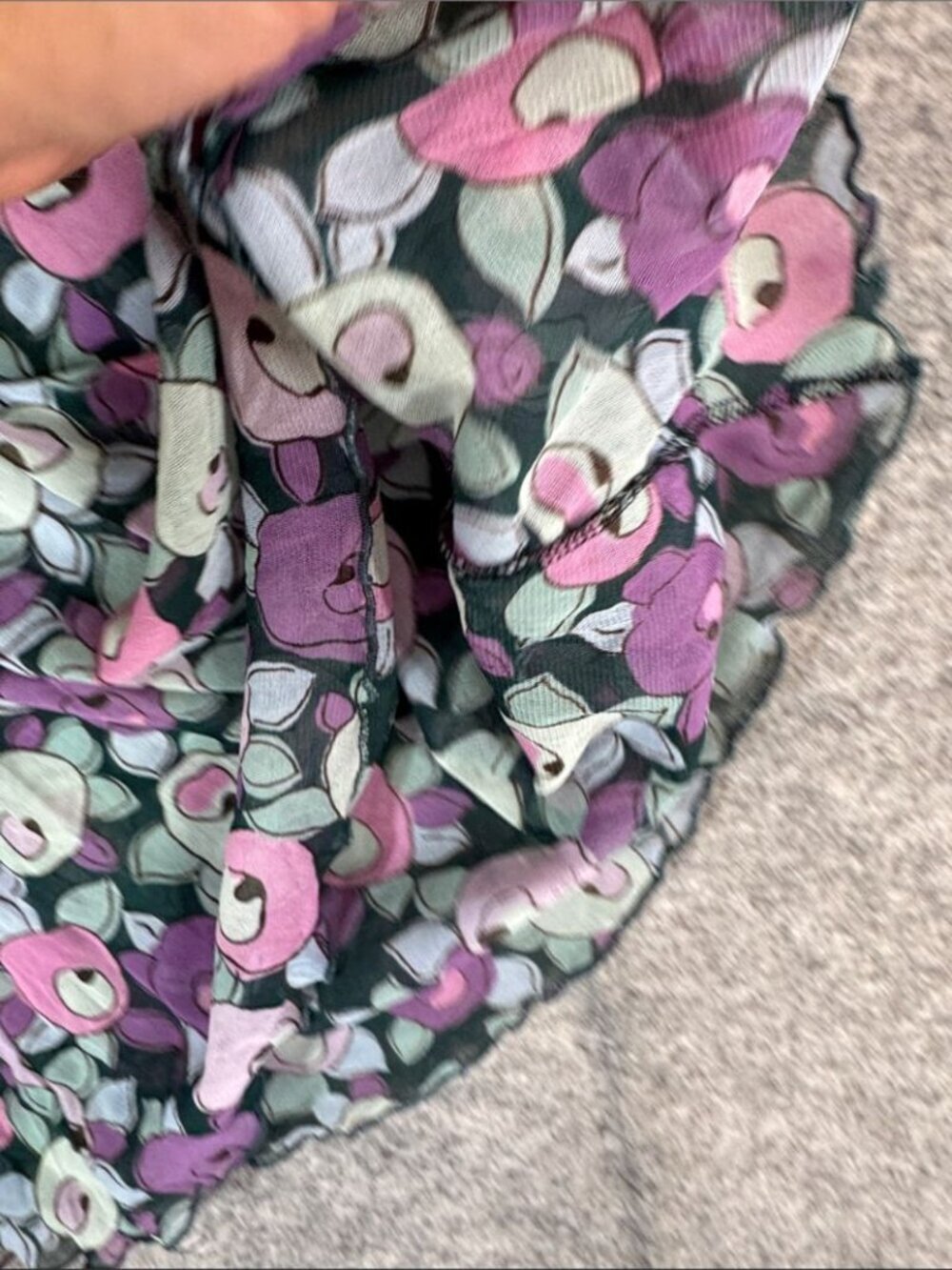 Y2K Floral Print Chemise Slip Tunic Dress Purple Small Cottagecore Festival - Picture 6 of 13